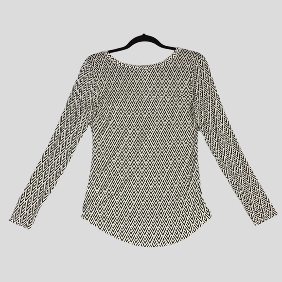 H&M Henley Womens Small Black and White V Neck Long Sleeve - Picture 2 of 9